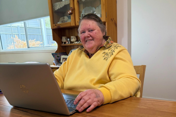 Picture of Janet at the dining table